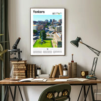 Yonkers Urban Cityscape Modern Travel Poster PosterGoat