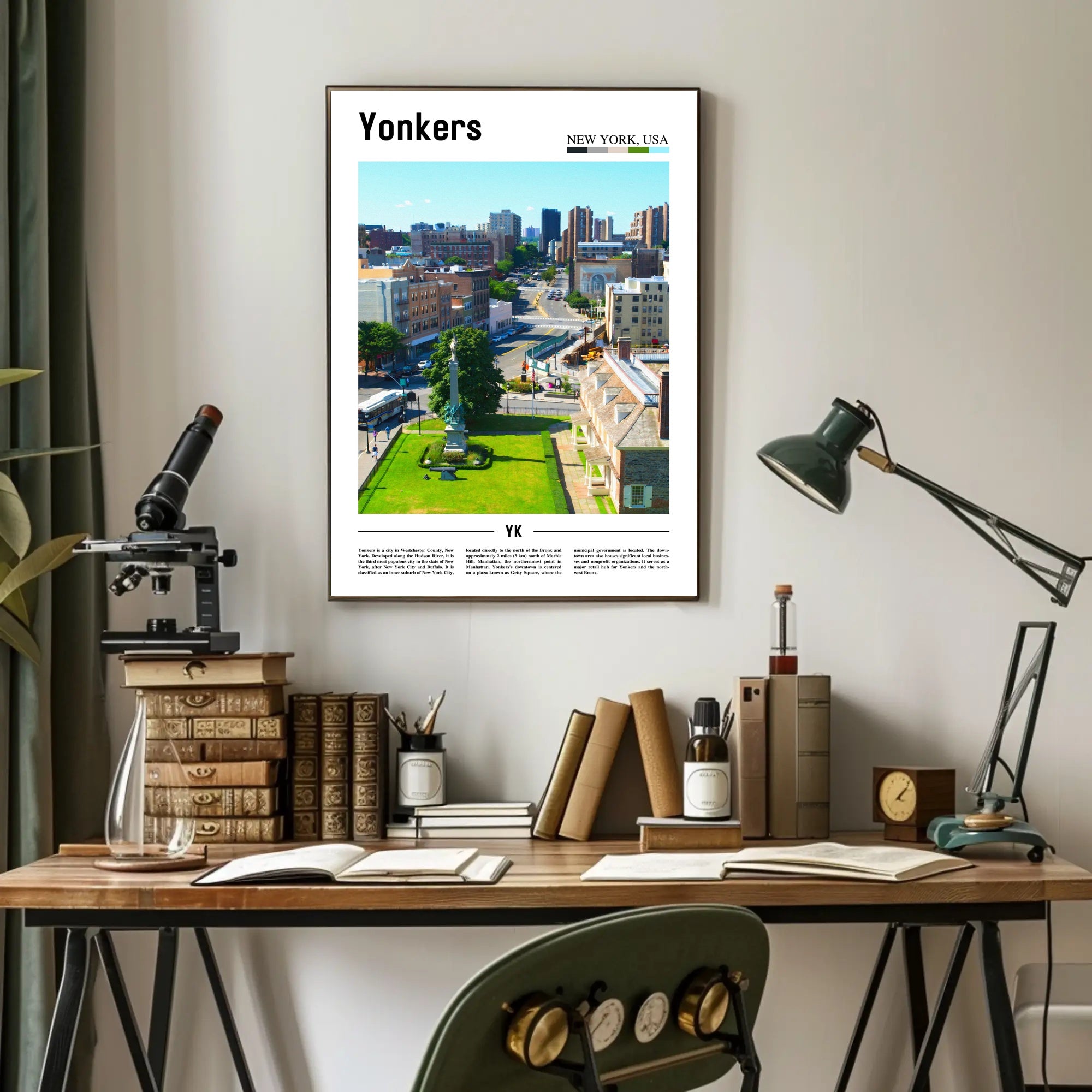 Yonkers Urban Cityscape Modern Travel Poster PosterGoat