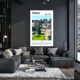 Yonkers Urban Cityscape Modern Travel Poster PosterGoat