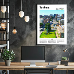 Yonkers Urban Cityscape Modern Travel Poster PosterGoat