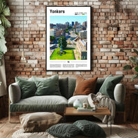 Yonkers Urban Cityscape Modern Travel Poster PosterGoat
