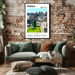Yonkers Urban Cityscape Modern Travel Poster PosterGoat