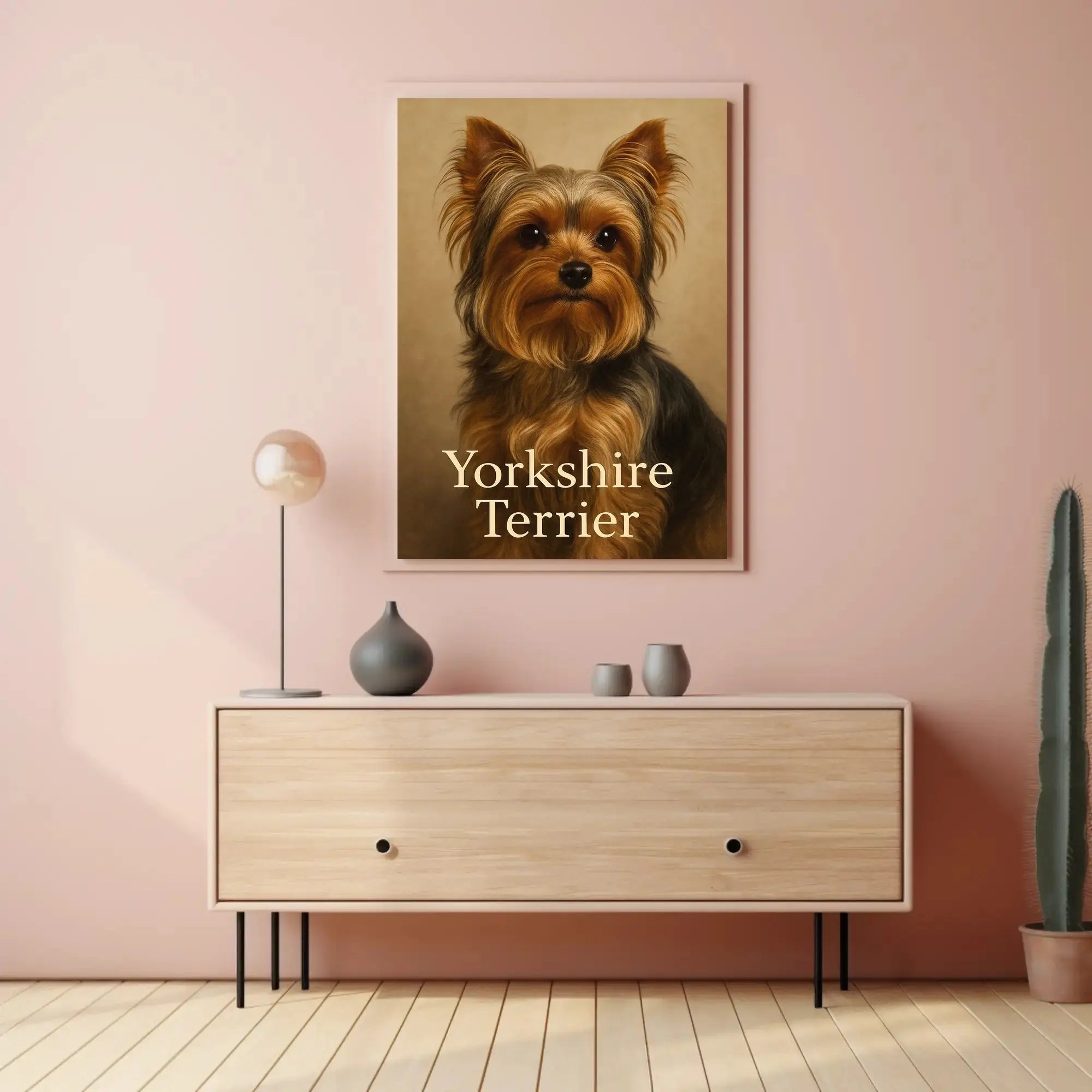 Yorkshire Terrier Elegance in Realistic Dog Breed Poster PosterGoat