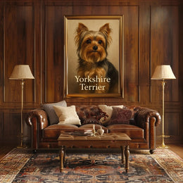 Yorkshire Terrier Elegance in Realistic Dog Breed Poster PosterGoat
