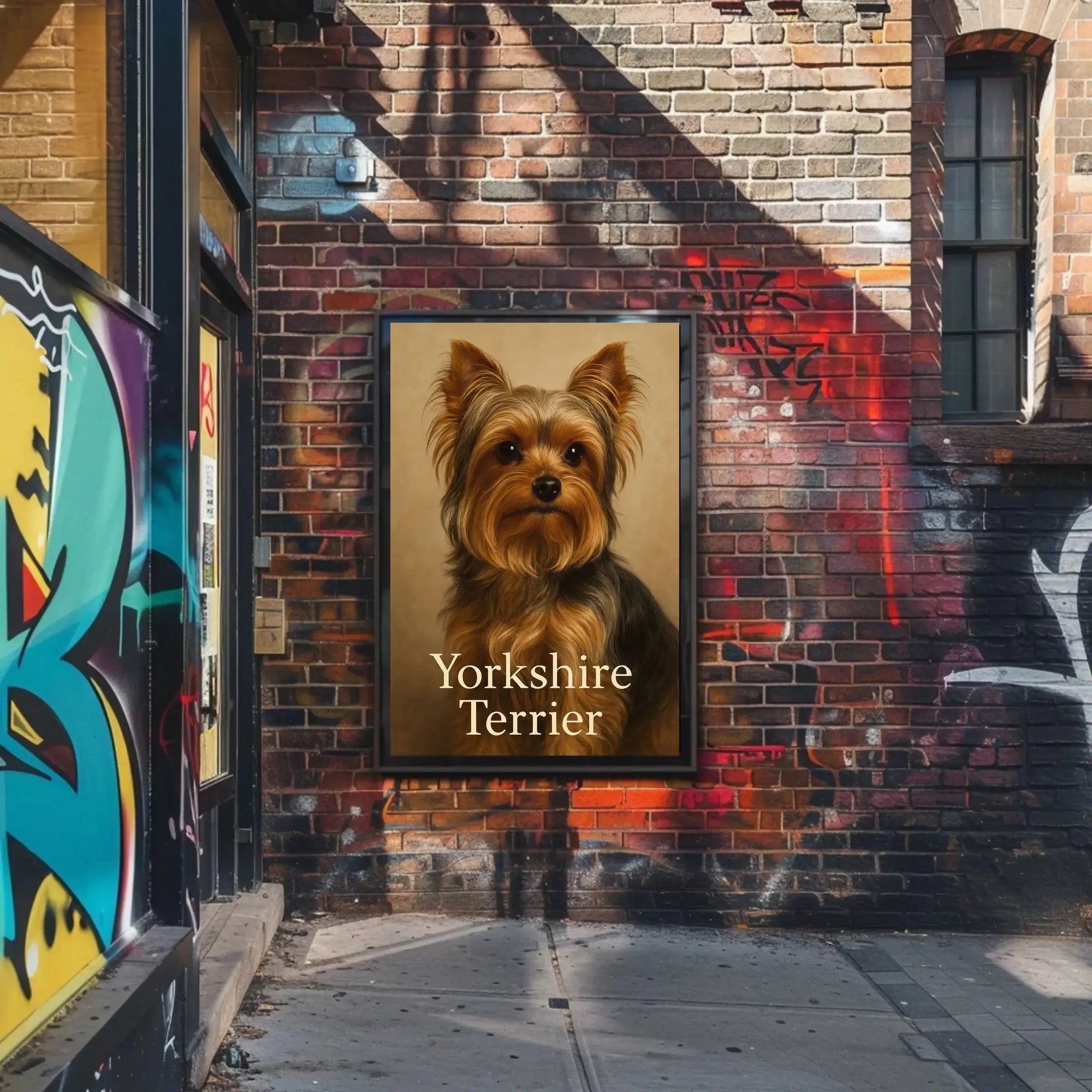 Yorkshire Terrier Elegance in Realistic Dog Breed Poster PosterGoat
