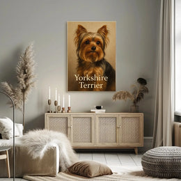 Yorkshire Terrier Elegance in Realistic Dog Breed Poster PosterGoat