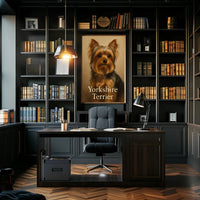 Yorkshire Terrier Elegance in Realistic Dog Breed Poster PosterGoat