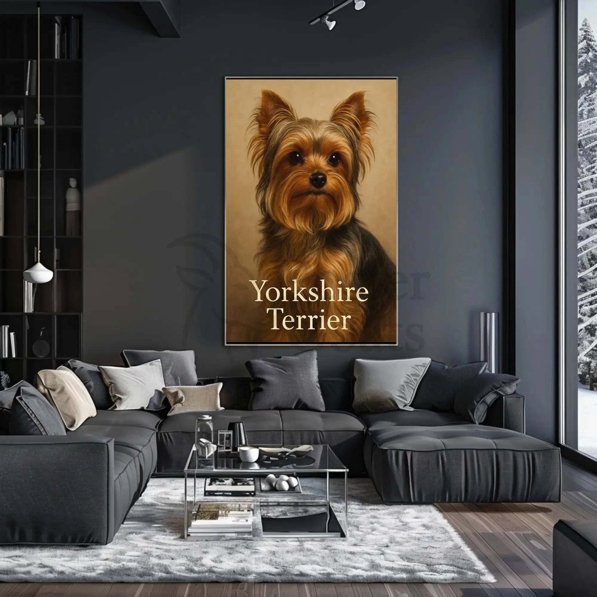 Yorkshire Terrier Elegance in Realistic Dog Breed Poster PosterGoat
