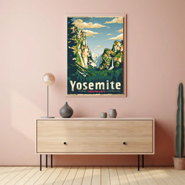 Yosemite National Park Retro Travel Adventure Poster PosterGoat
