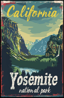 Yosemite National Park Vintage Adventure Travel Poster PosterGoat