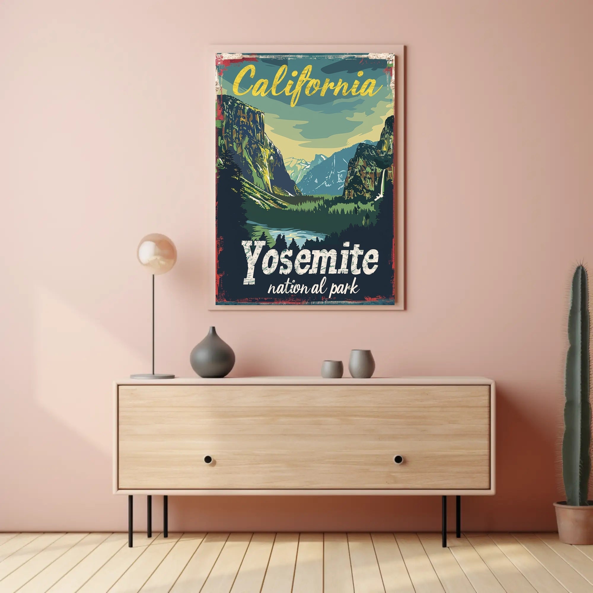 Yosemite National Park Vintage Adventure Travel Poster PosterGoat