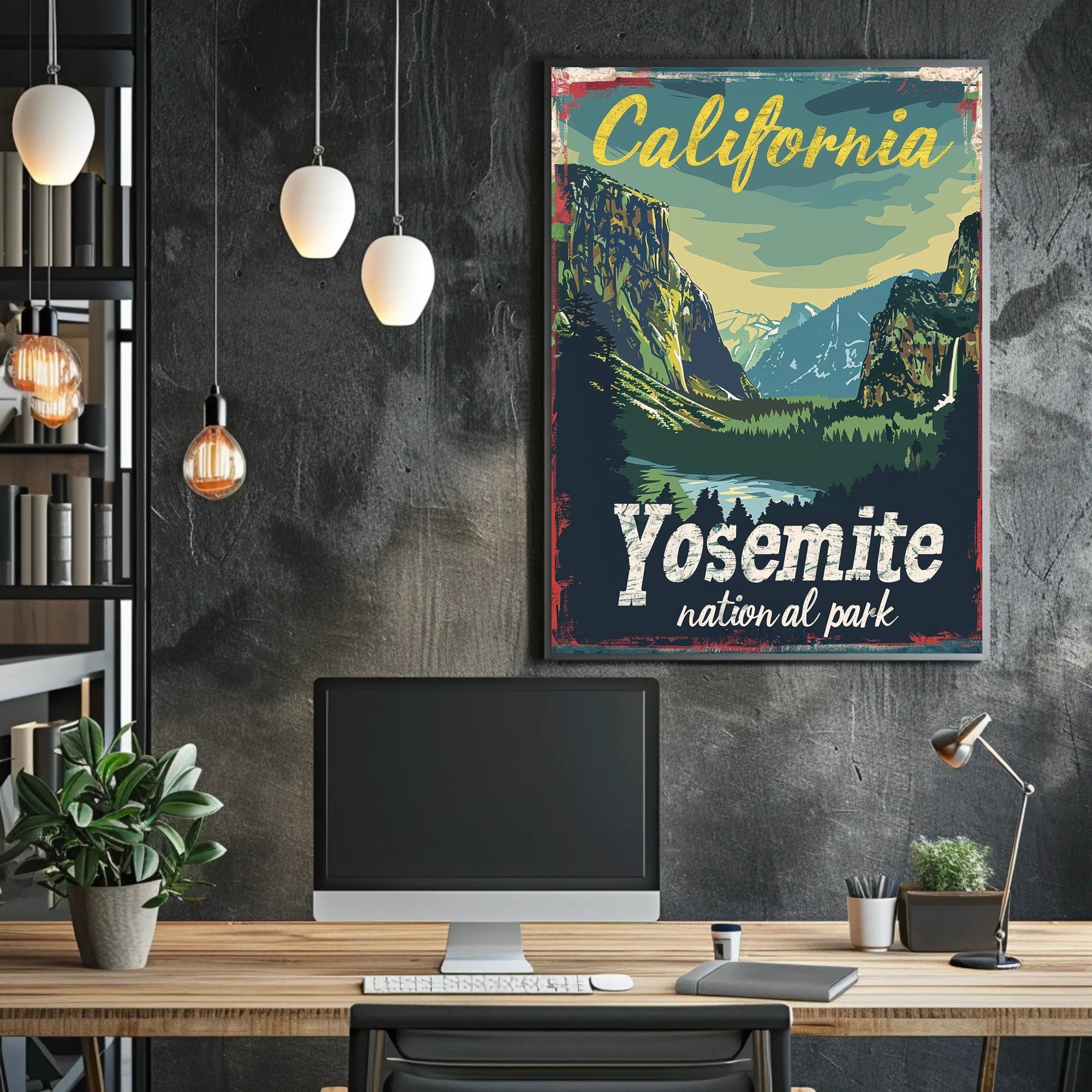 Yosemite National Park Vintage Adventure Travel Poster PosterGoat