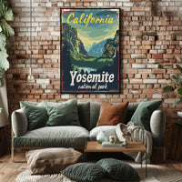 Yosemite National Park Vintage Adventure Travel Poster PosterGoat