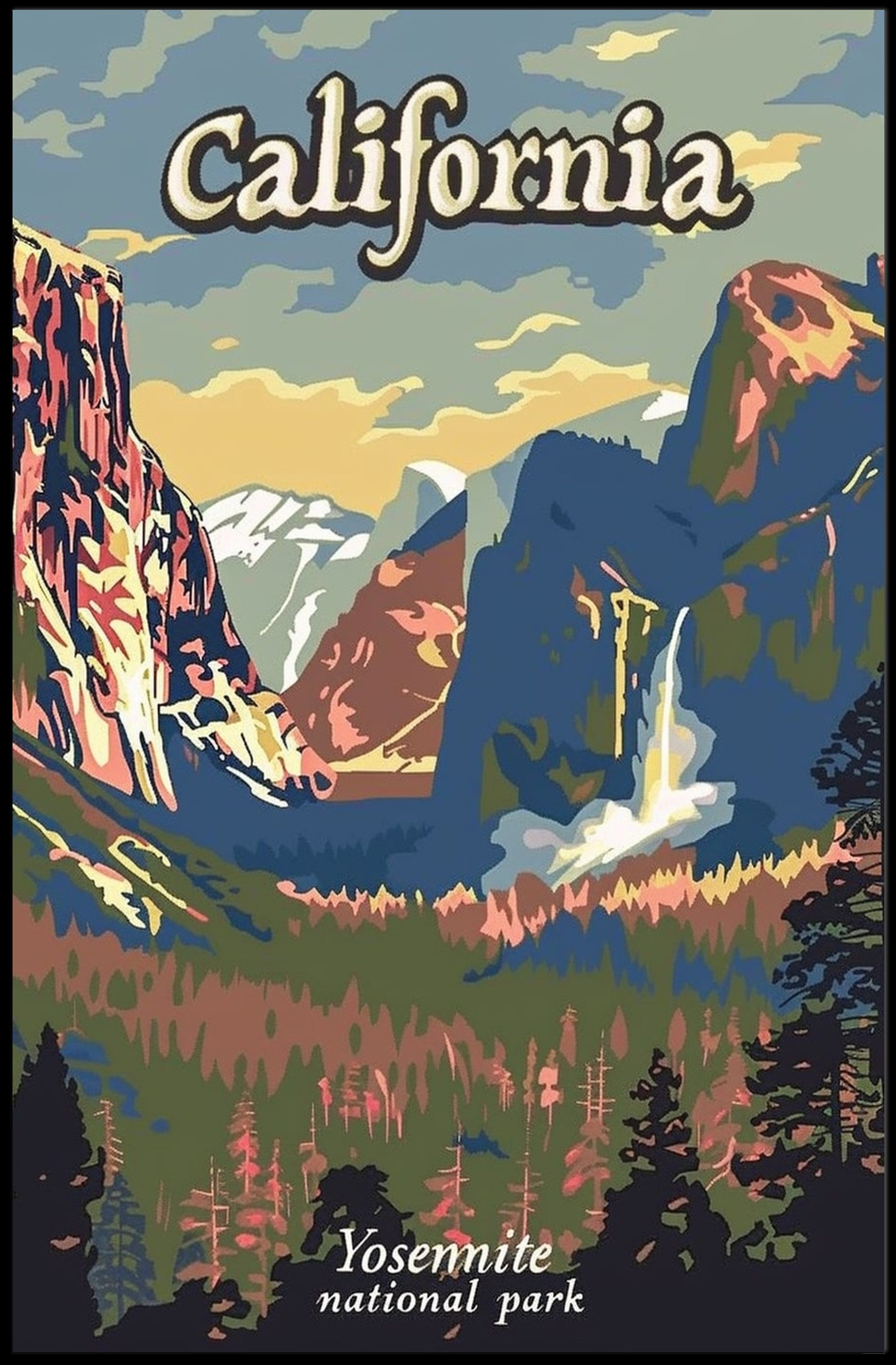Yosemite National Park Vintage Travel Poster PosterGoat