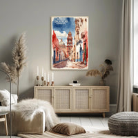 Zacatecas Guadalupe Colonial Watercolor Urban or Cityscape Poster PosterGoat