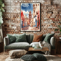 Zacatecas Guadalupe Colonial Watercolor Urban or Cityscape Poster PosterGoat