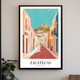 Zacatecas Mexico Scenic  Illustration Poster PosterGoat