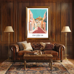 Zacatecas Mexico Scenic  Illustration Poster PosterGoat