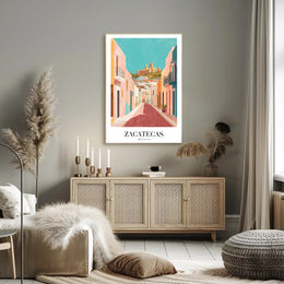 Zacatecas Mexico Scenic  Illustration Poster PosterGoat
