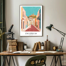 Zacatecas Mexico Scenic  Illustration Poster PosterGoat