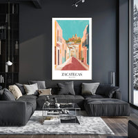 Zacatecas Mexico Scenic  Illustration Poster PosterGoat