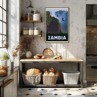 Zambia Victoria Falls Adventure Vintage Travel Poster PosterGoat