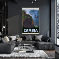 Zambia Victoria Falls Adventure Vintage Travel Poster PosterGoat