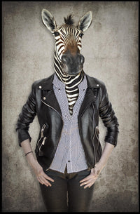 Zebra-Human Hybrid Surreal Artwork: Abstract or Artistic Poster PosterGoat