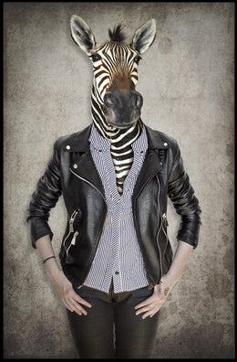 Zebra-Human Hybrid Surreal Artwork: Abstract or Artistic Poster PosterGoat