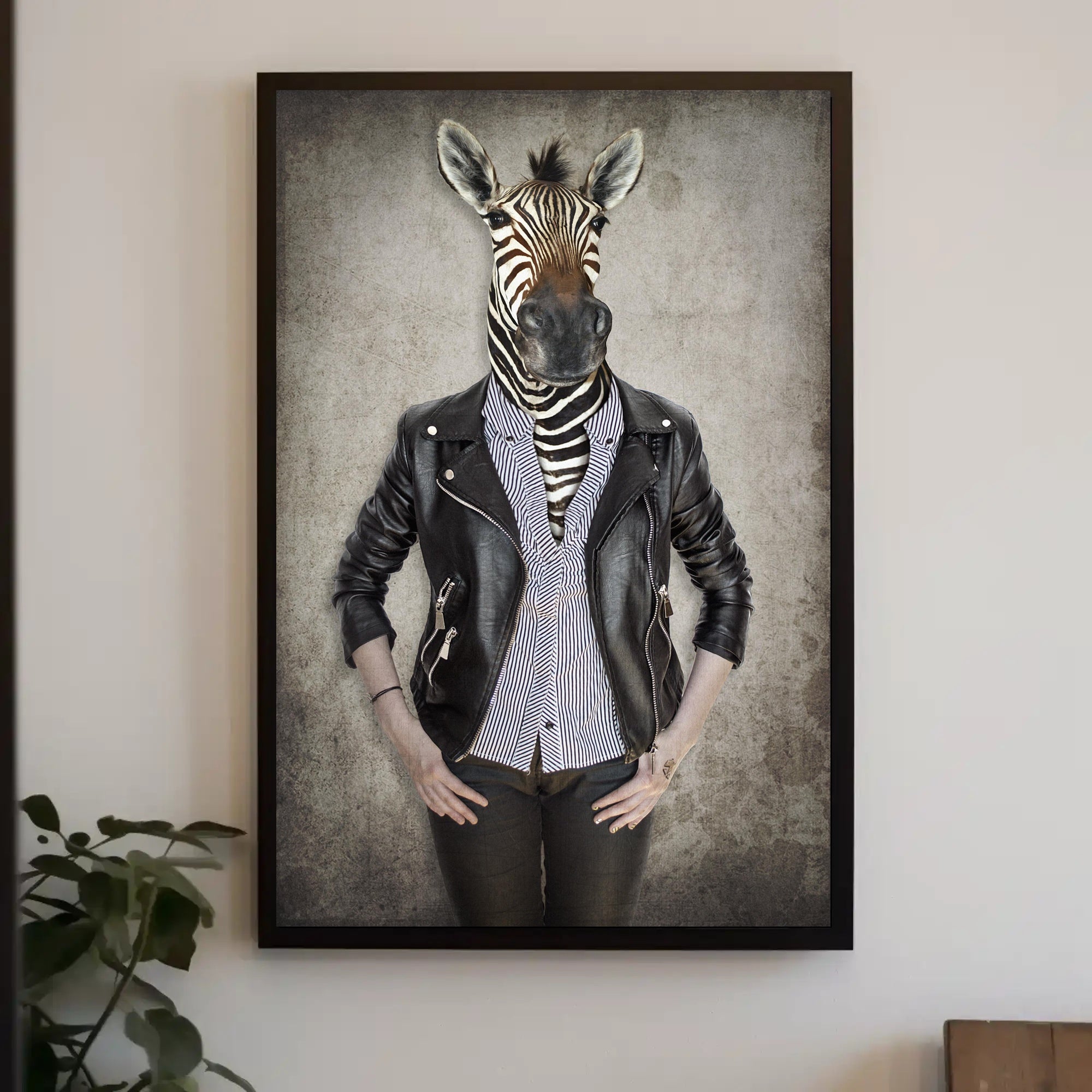 Zebra-Human Hybrid Surreal Artwork: Abstract or Artistic Poster PosterGoat