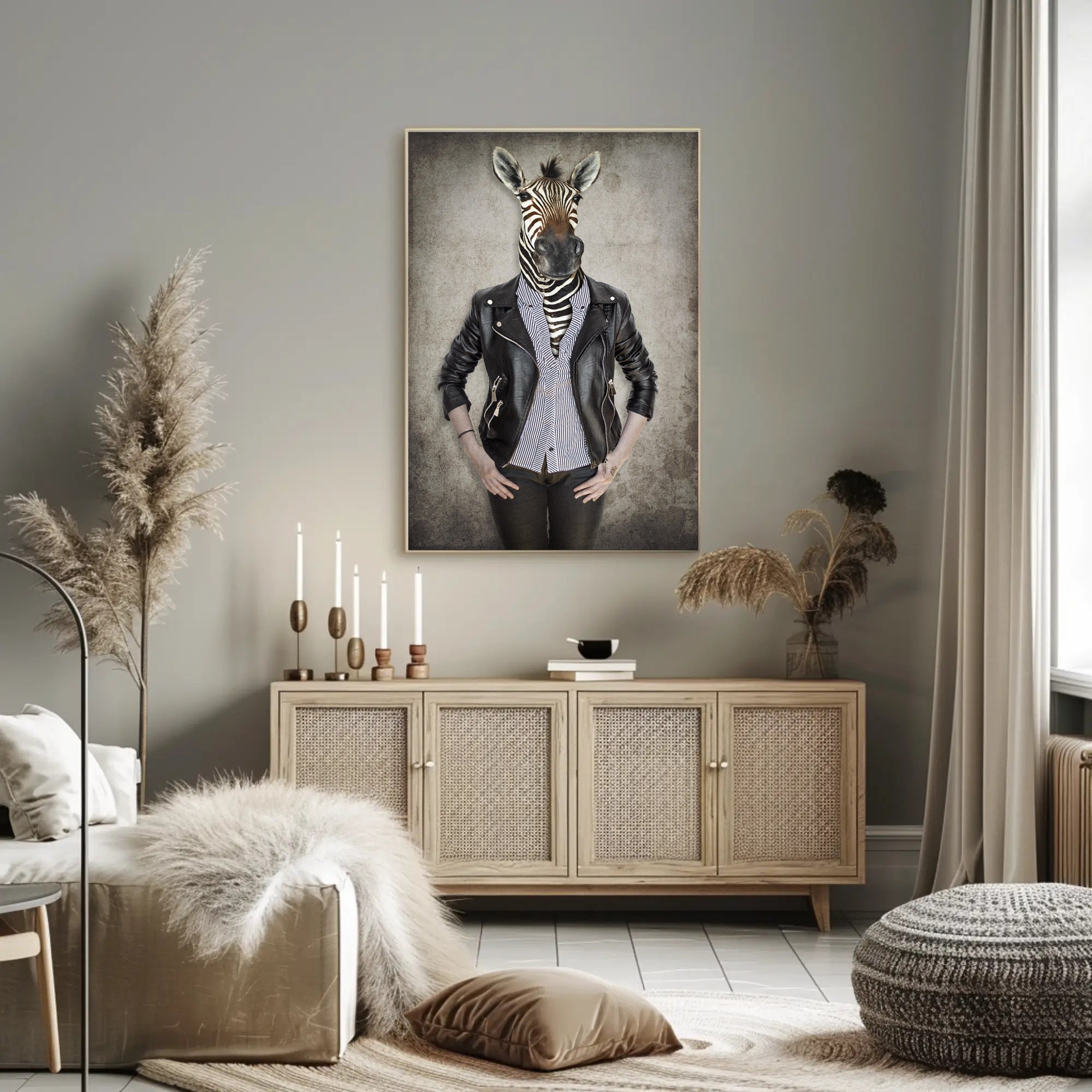 Zebra-Human Hybrid Surreal Artwork: Abstract or Artistic Poster PosterGoat