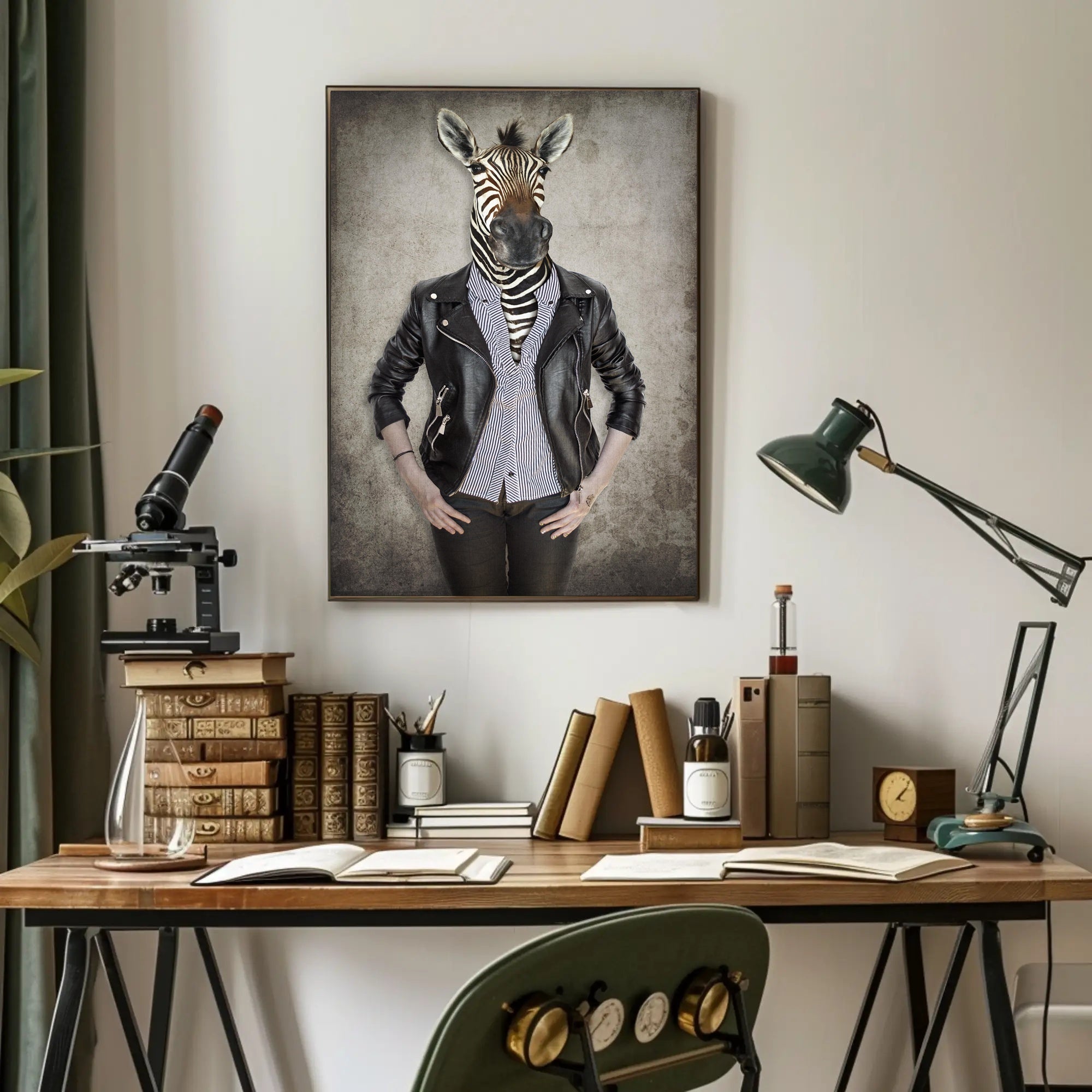 Zebra-Human Hybrid Surreal Artwork: Abstract or Artistic Poster PosterGoat