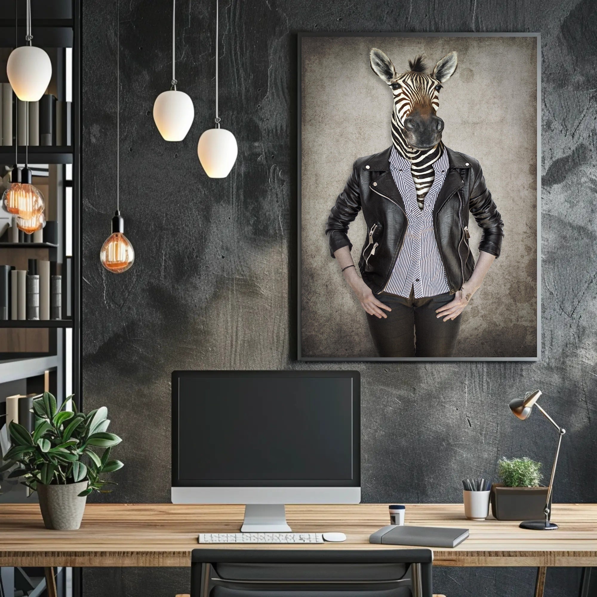 Zebra-Human Hybrid Surreal Artwork: Abstract or Artistic Poster PosterGoat