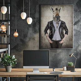 Zebra-Human Hybrid Surreal Artwork: Abstract or Artistic Poster PosterGoat