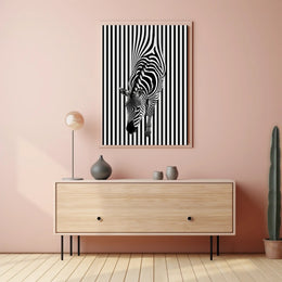 Zebra Optical Illusion Minimalist Art Abstract or Artistic Poster PosterGoat