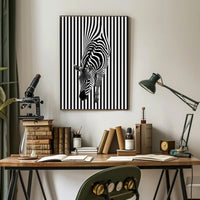 Zebra Optical Illusion Minimalist Art Abstract or Artistic Poster PosterGoat
