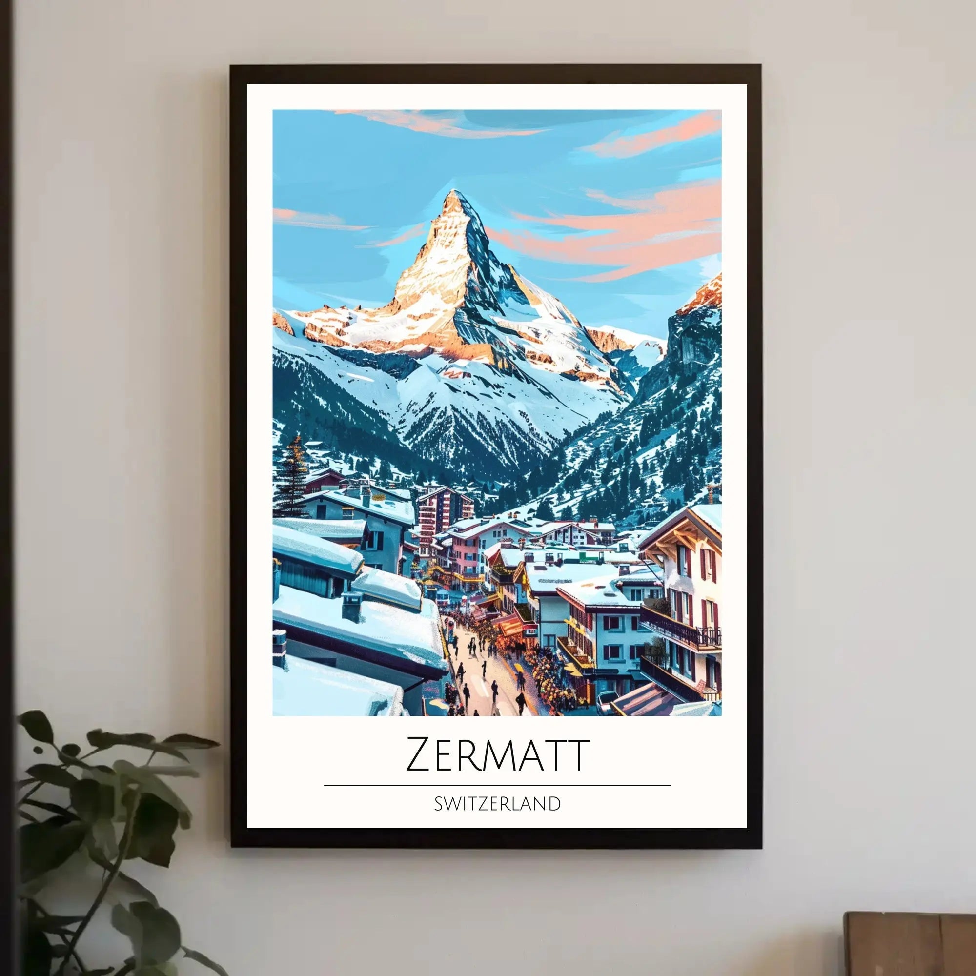 Zermatt Alpine Sunrise Vintage Travel Poster PosterGoat