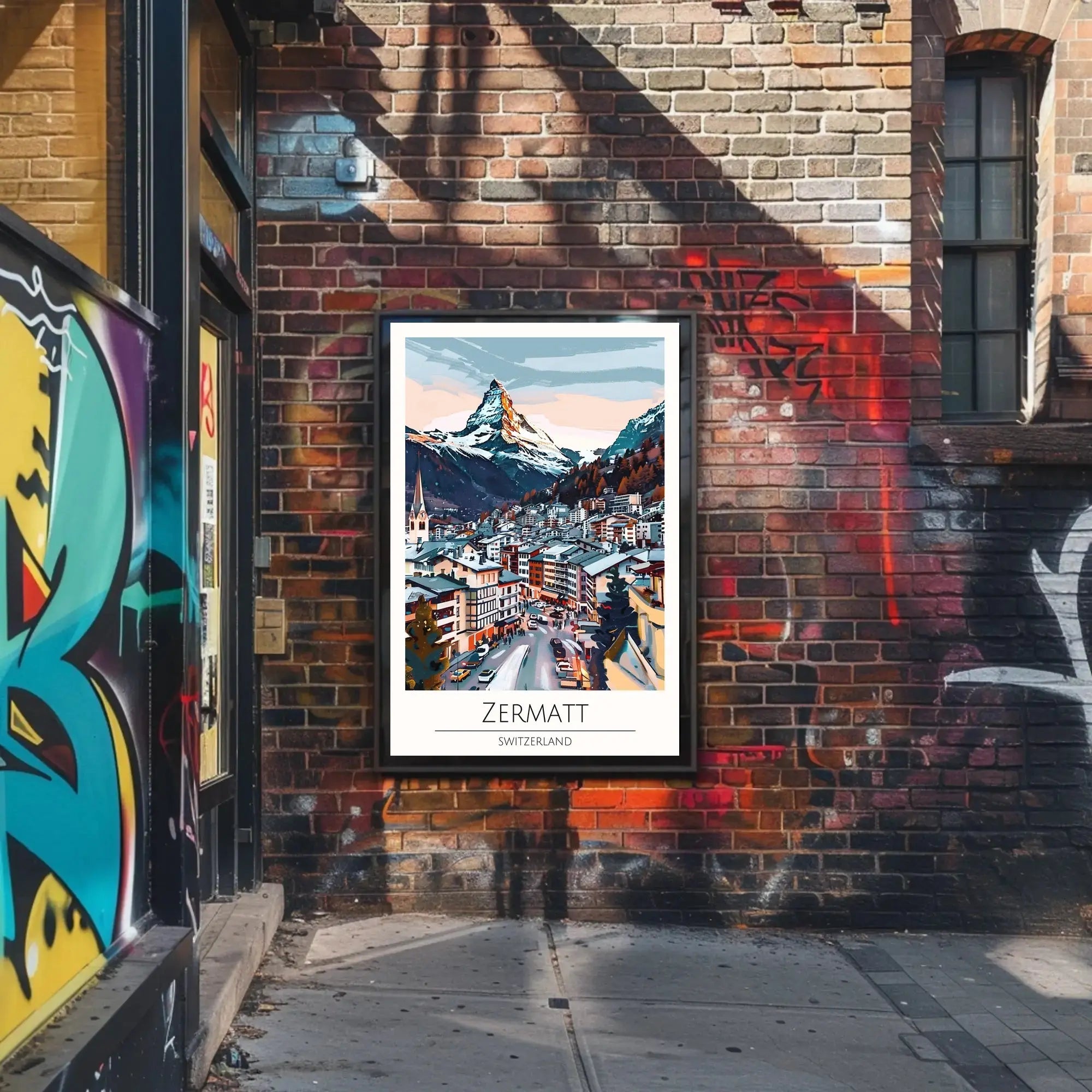 Zermatt Matterhorn Alpine Scene Travel Poster PosterGoat