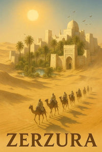 Zerzura Desert Adventure Scenic Vintage Travel Poster PosterGoat