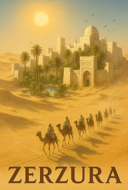 Zerzura Desert Adventure Scenic Vintage Travel Poster PosterGoat