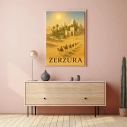 Zerzura Desert Adventure Scenic Vintage Travel Poster PosterGoat