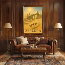 Zerzura Desert Adventure Scenic Vintage Travel Poster PosterGoat