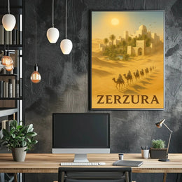 Zerzura Desert Adventure Scenic Vintage Travel Poster PosterGoat