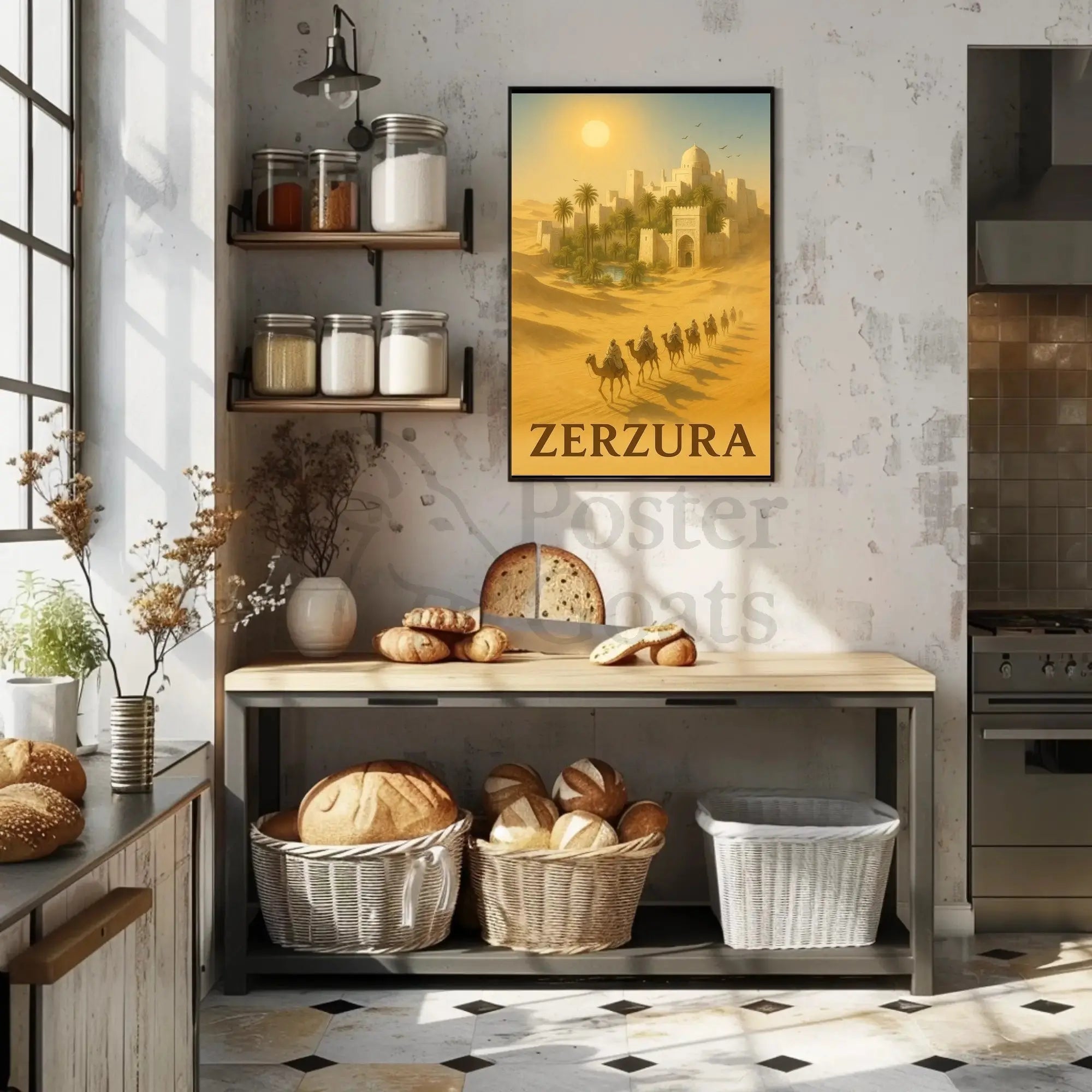 Zerzura Desert Adventure Scenic Vintage Travel Poster PosterGoat