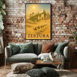 Zerzura Desert Adventure Scenic Vintage Travel Poster PosterGoat