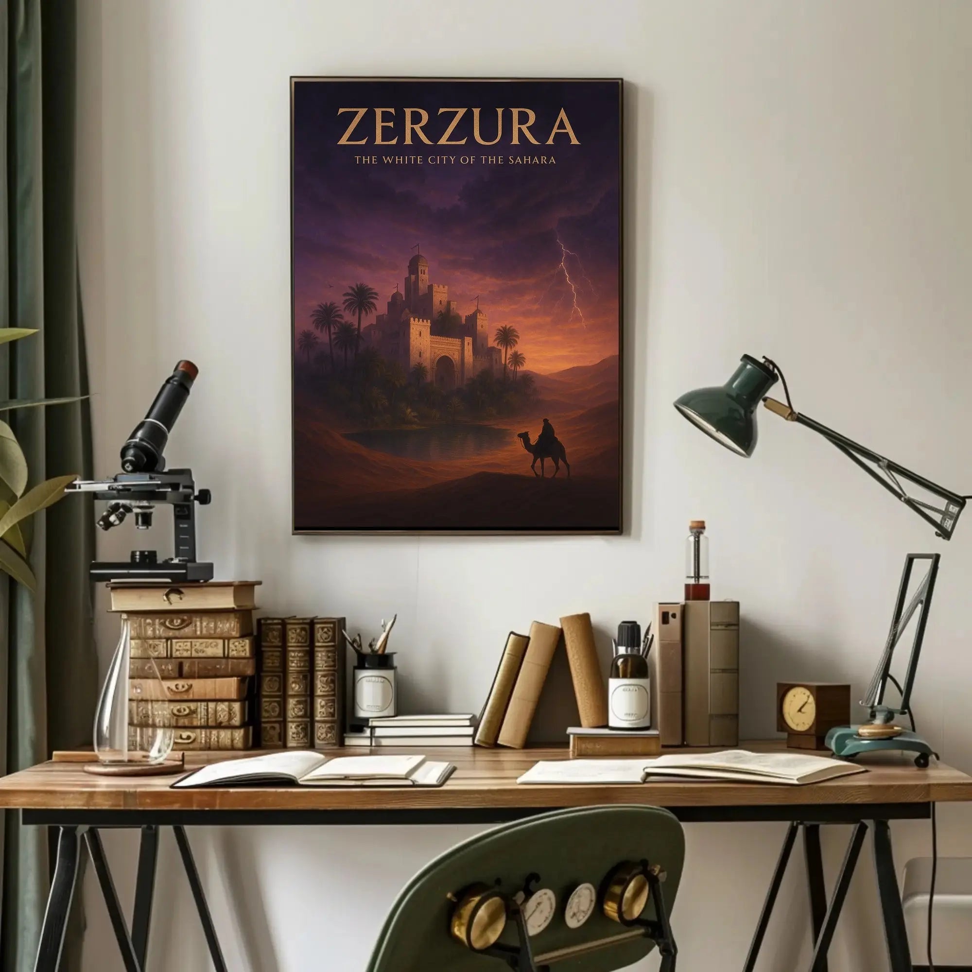 Zerzura Mirage: Mystical Adventure Travel Poster PosterGoat