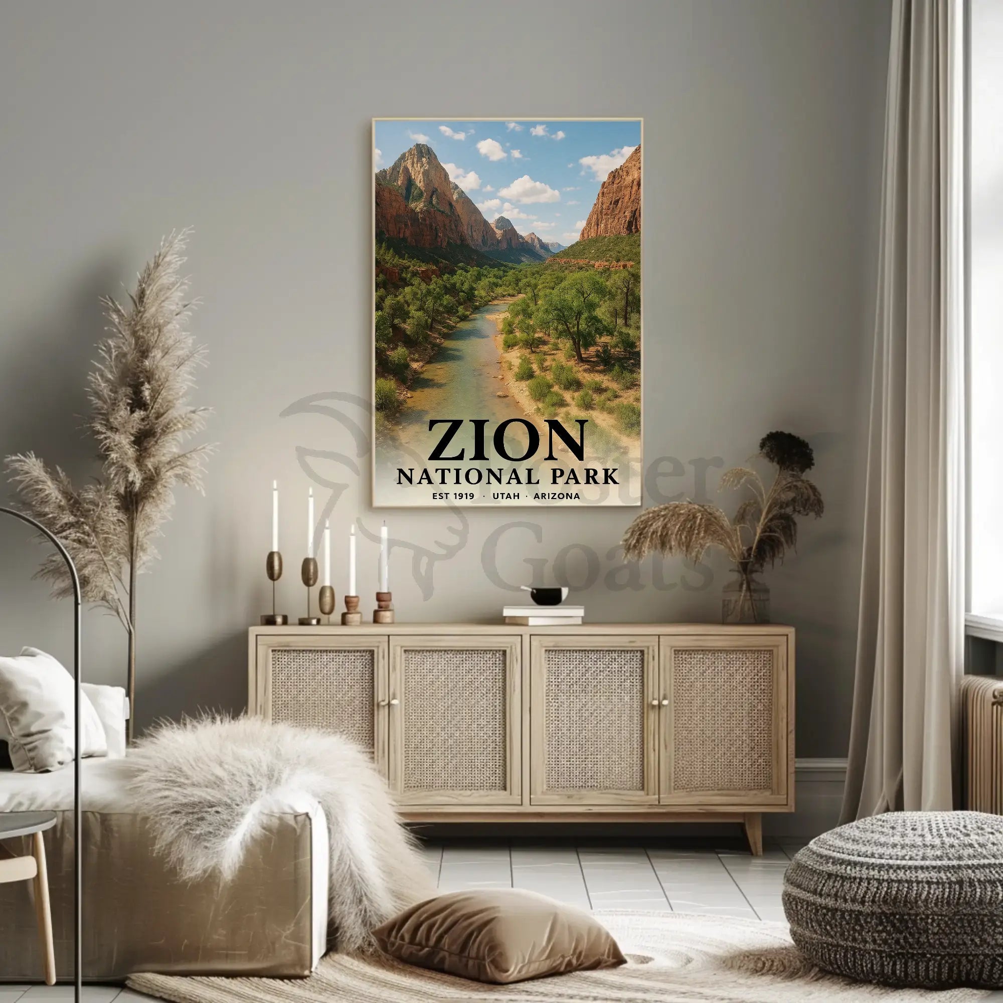 Zion National Park Adventure Awaits National Park Poster PosterGoat