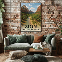 Zion National Park Adventure Awaits National Park Poster PosterGoat