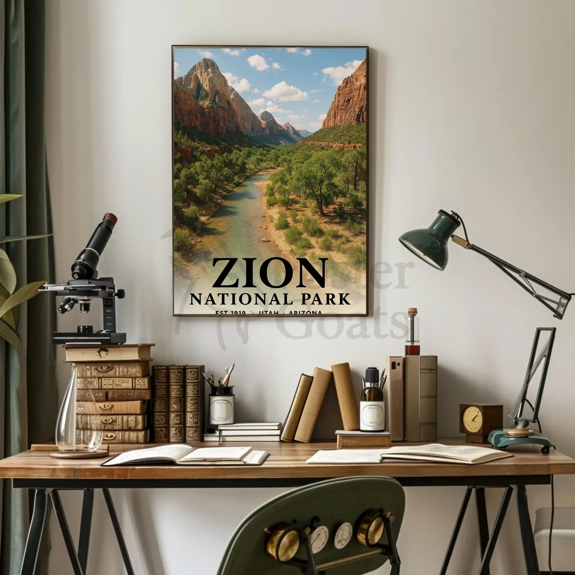 Zion National Park Adventure Awaits National Park Poster PosterGoat