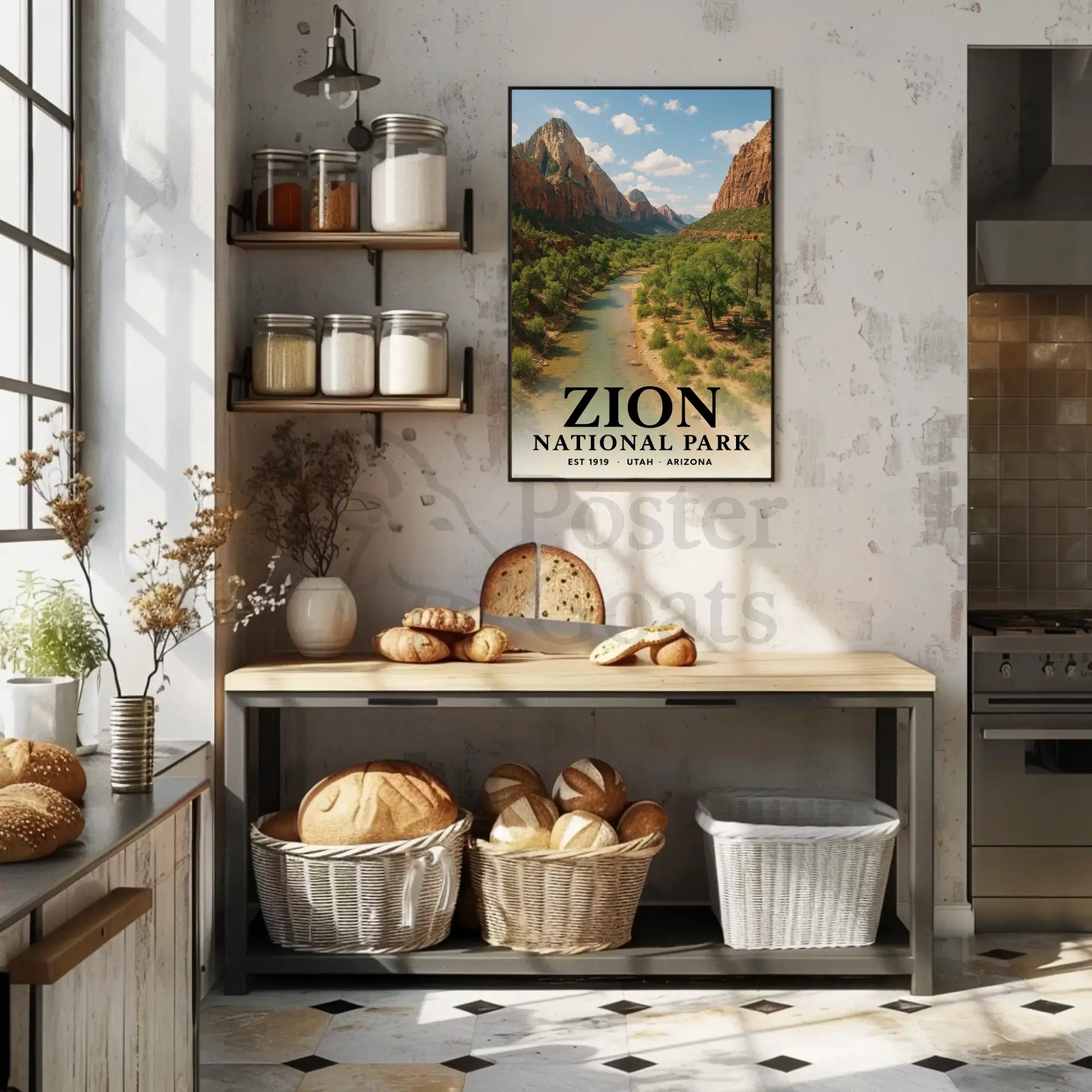 Zion National Park Adventure Awaits National Park Poster PosterGoat